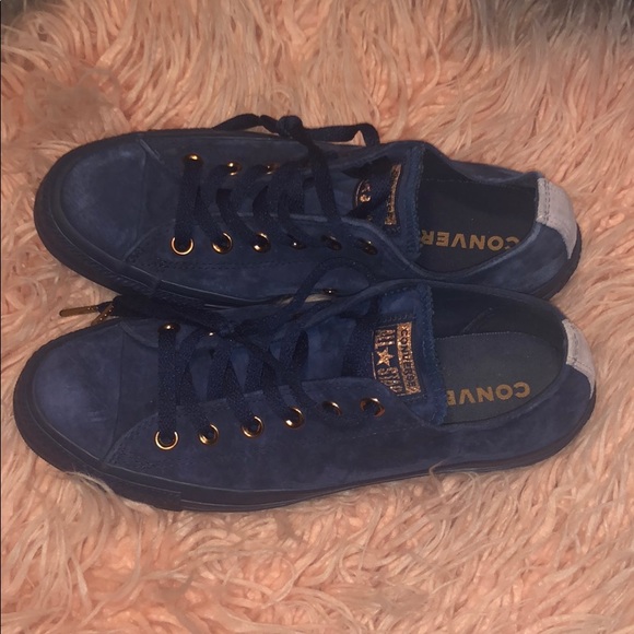 blue rose gold converse